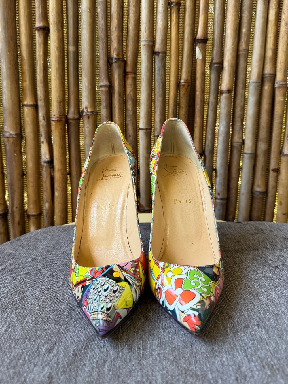 CHRISTIAN LOUBOUTIN Multicolor Patent Leather Pigalle Follies Patent Pumps - Picture 2 of 12